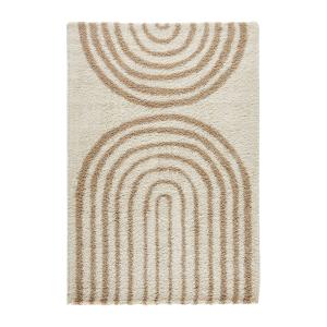 Tapis intérieur shaggy, arc-en-ciel, beige, 120 x 160 cm