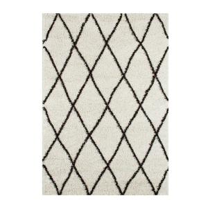 Tapis intérieur shaggy, poils longs, style berbère, blanc e…
