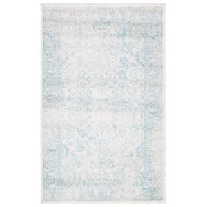 Tapis ivoire/bleu clair 91 x 152 cm