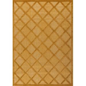 Tapis jaune intérieur et extérieur motif quadrillage 120x16…