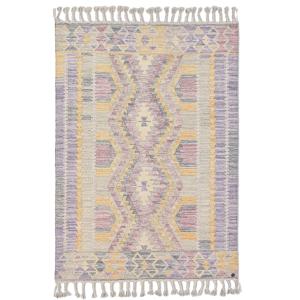 Tapis kelim berbère en laine fait à la main violet 140x200