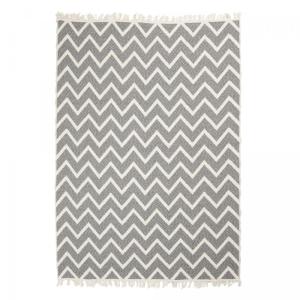 Tapis kilim 120x160 en coton gris