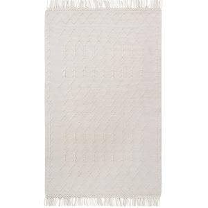 Tapis kilim en laine tissé main style berbère Blanc 060x120…