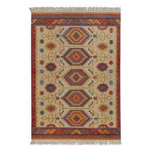 Tapis kilim laine vintage motif ethnique chic multicolore 3…