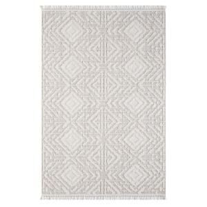 Tapis Kirah Relief à franges Beige 160x230cm