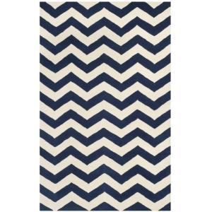 Tapis Laine Bleu Marine/Neutre 122 X 183 cm