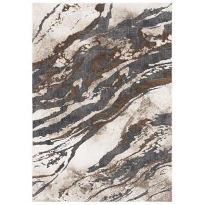 Tapis laine/cotton gris foncé/beige 61 x 91 cm