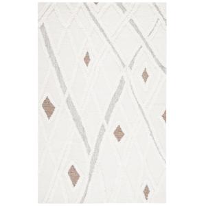 Tapis laine/cotton ivoire/marron 61 x 91 cm