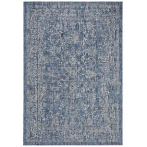 Tapis laine gris/bleu marine 122 x 170 cm