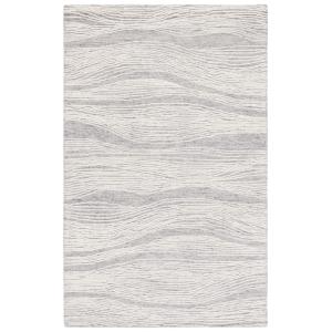 Tapis laine gris/ivoire 122 x 183 cm