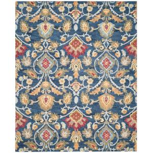 Tapis laine marine/multicolore 244 x 305 cm