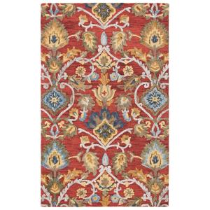 Tapis laine rouge/multicolore 152 x 244 cm