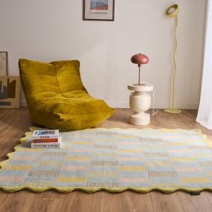 Tapis Laine Tissé à la main carreaux pastels 160x230