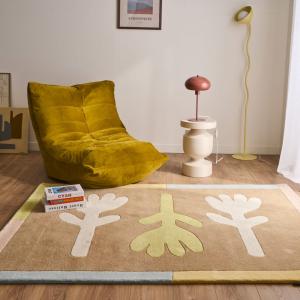 Tapis Laine Tissé à la main fleurs pastel 133x190