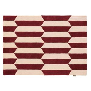 Tapis Laine Tissé à la main graphique Bordeaux 133x190