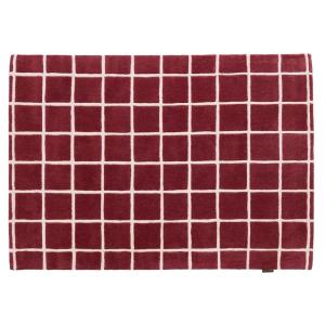 Tapis Laine Tissé à la main linéaire Bordeaux 133x190