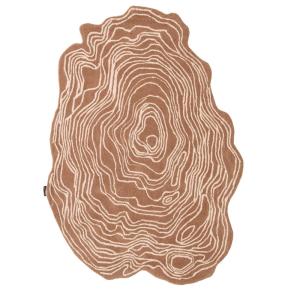 Tapis Laine Tissé à la main motif bois Marron 133x190