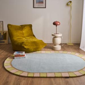 Tapis Laine Tissé à la main ovale pastel 133x190
