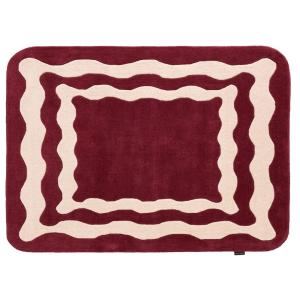 Tapis Laine Tissé à la main wavy Bordeaux 200x290