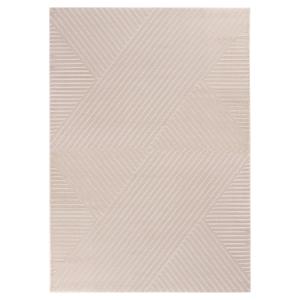 Tapis laineux à motif en relief Beige 120x170cm