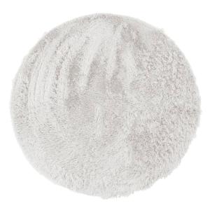 Tapis lavable à base fine souple extra doux blanc diam.70