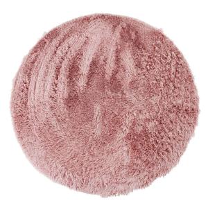 Tapis lavable à base fine souple extra doux rose diam.70