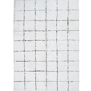 Tapis lavable berbère en coton beige 160x220