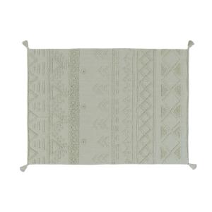 Tapis lavable en coton olive 140x200