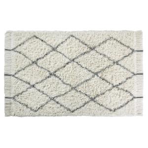 Tapis lavable en laine blanc 140x200