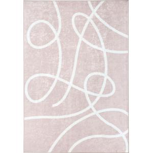 Tapis lavable en machine à motif scandinave - Beige - 120x1…