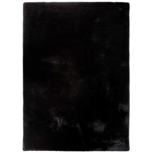 Tapis lavable extra doux noir, 80X150 cm