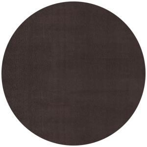 Tapis lavable moelleux élégant uni, Marron, 120 cm Ronde
