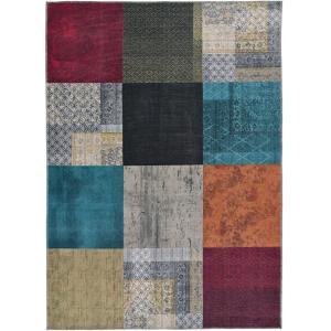 Tapis lavable patchwork multicolore 80x150 cm