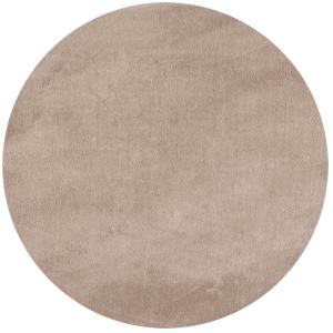 Tapis Lavable Rond en microfibre douce - Beige 120x120cm