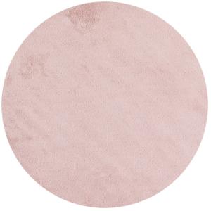 Tapis Lavable Rond en microfibre douce - Rose Poudré 120x12…