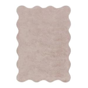 Tapis lavable uni rose poudré à bordure ondulée 120x170 cm…