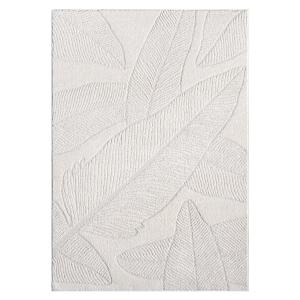 Tapis LEAF à motifs feuillage en relief - Crème 160x230cm