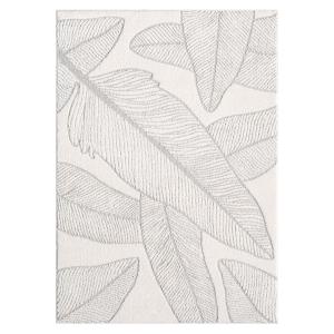 Tapis LEAF à motifs feuillage en relief - Gris 120x170cm