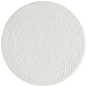 Tapis MIO rond à poils longs et relief blanc 160x160cm