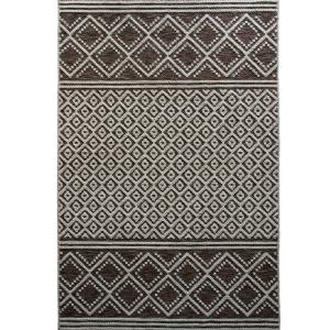Tapis moderne à motif croisillons en relief brun 190x290