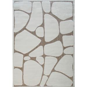Tapis moderne à relief crème 160x220