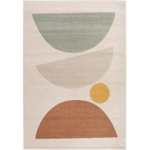 Tapis moderne abstrait beige vert sauge 133x195