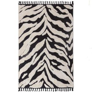 Tapis moderne blanc et noir 133x190cm