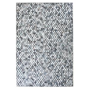 Tapis moderne en cuir de vache  artificielle bleu 160x230