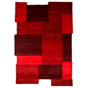 Tapis moderne et design en laine rouge 120x170 cm