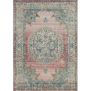 Tapis moderne intérieur extérieur, rose, 160 x 230 cm