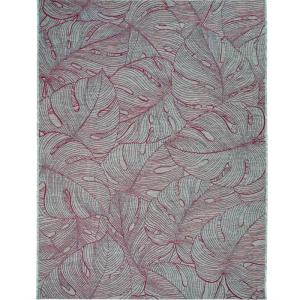 Tapis moderne motif feuilles beige 123x180