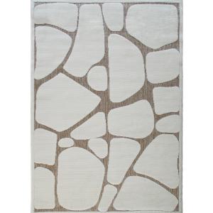 Tapis moderne motif iceberg en relief crème 160x220