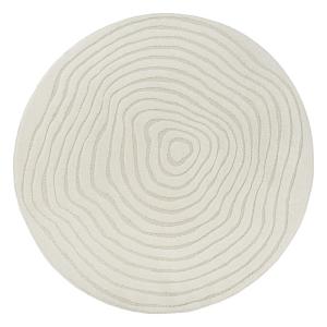 Tapis moderne relief, crème, rond, 120 cm