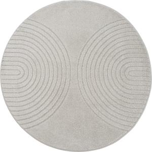 Tapis moderne salon scandinave, gris, 120 cm, ronde